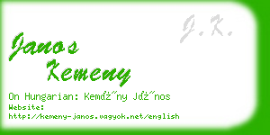 janos kemeny business card